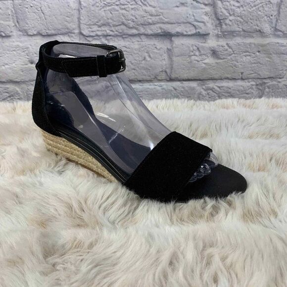 Splendid Sandals Womens 8.5 Black Suede Aria Wedge Espadrille - Picture 1 of 7